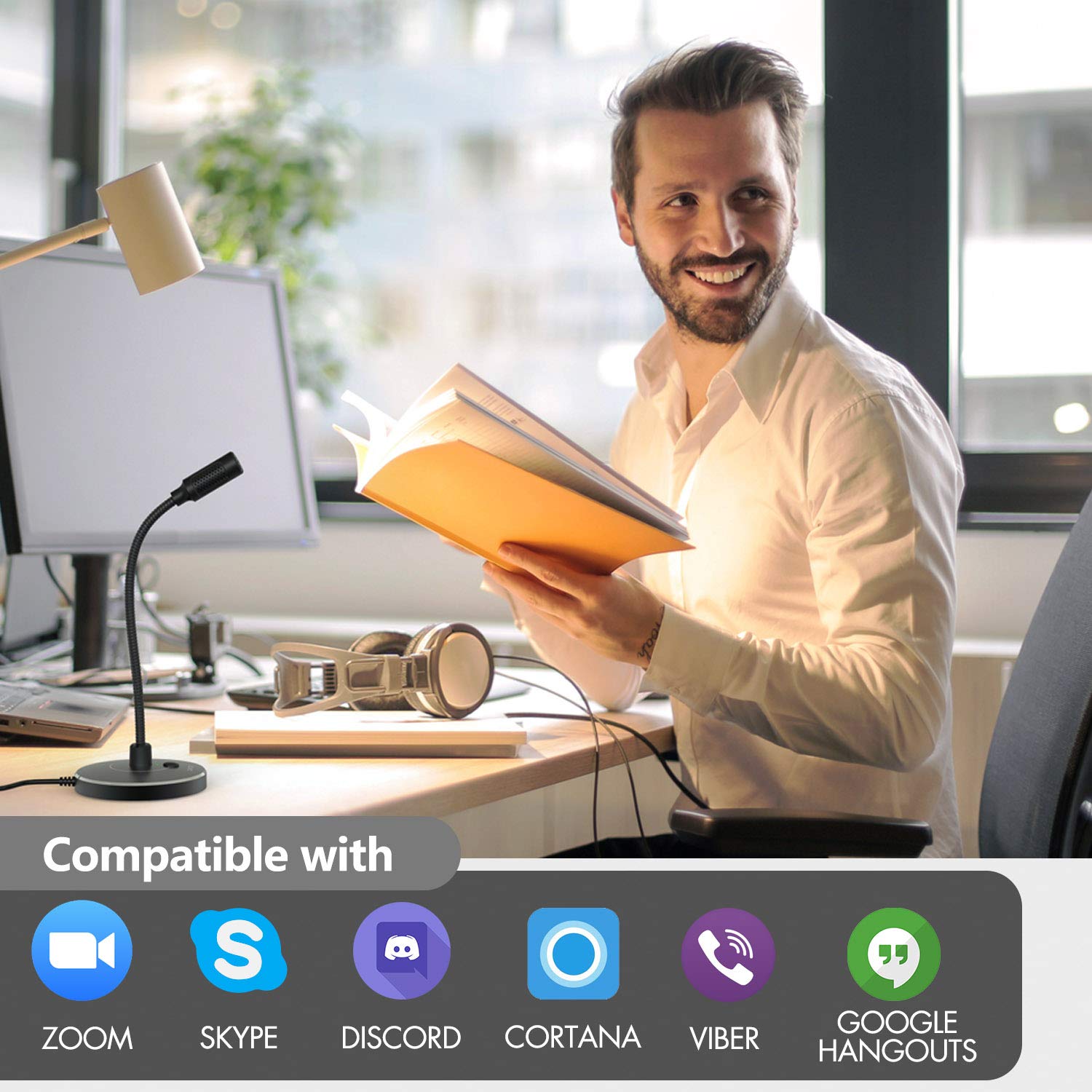 Cmteck Usb Computer Microphone G009, Noise Cancelling Recording Desktop Mic For Pc/Laptop For Online Chatting, Home Studio, Podc